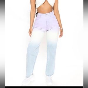 Straight Leg Ombre Lavender Purple Jeans Size 7 NEW Fashion Nova